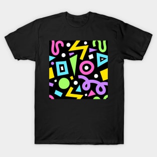 Bold Pop Art Neon Color Block Geometric Shapes T-Shirt